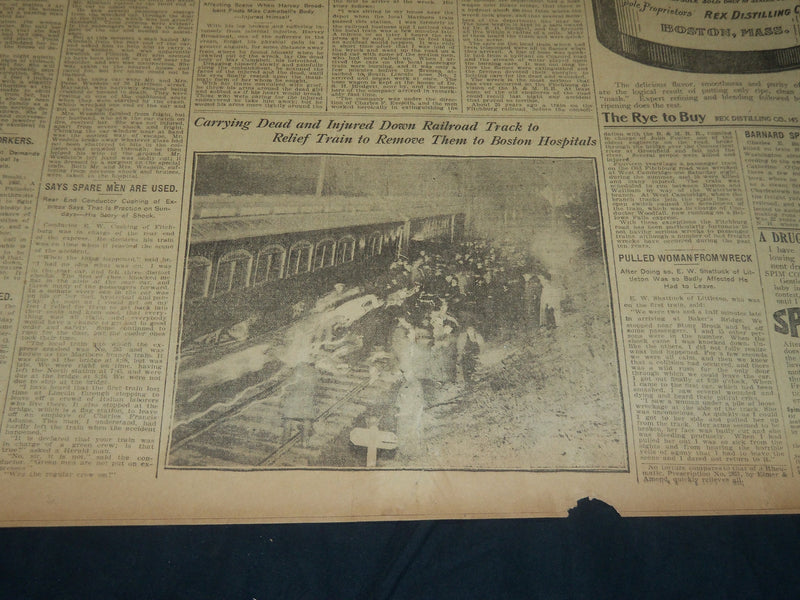 1905 NOVEMBER 27 THE BOSTON HERALD NEWSPAPER - 16 DEAD IN TRANI CRASH - BH 266