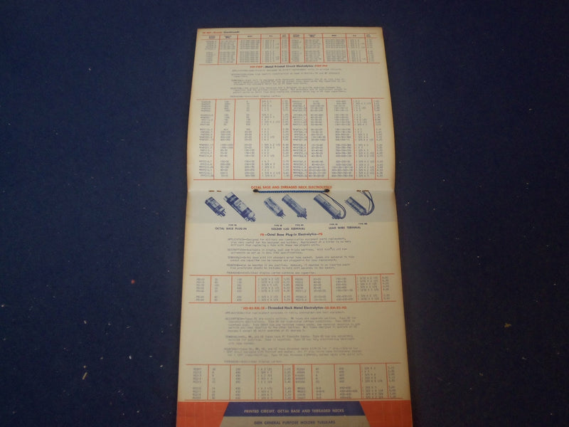 1950'S MALLORY CAPACITORS SERVICE CHART - J 6021