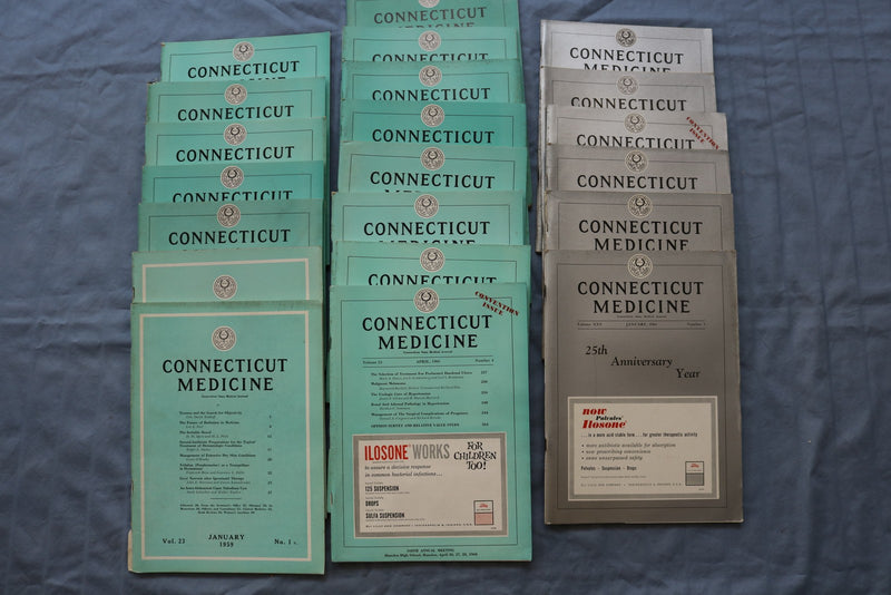 1959-1961 CONNECTICUT MEDICINE MAGAZINE - LOT OF 21 - O 3906
