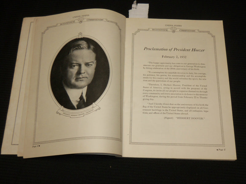 1932 GEORGE WASHINGTON BICENTENNIAL COMMISSIONS SOFTCOVER PROGRAM - J 6949