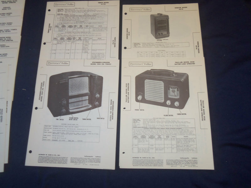 1947-1958 PHOTOFACT FOLDERS TELEVISION-RADIO - LOT OF 44 - O 3272