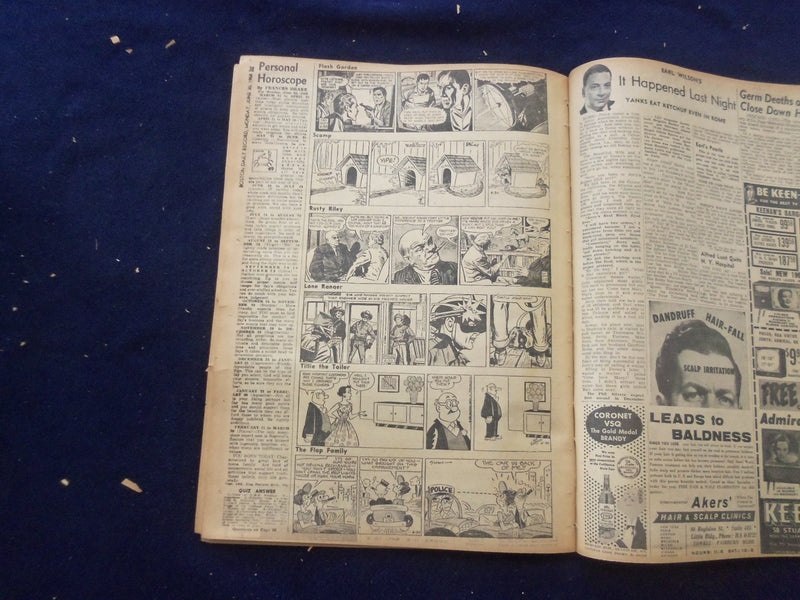 1958 JUNE 30 BOSTON RECORD AMERICAN NEWSPAPER-2 JETS RACE SUN IN RECORD- NP 6258