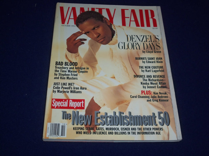 1995 OCTOBER VANITY FAIR MAGAZINE - DENZEL WASHINGTON - SP 4984