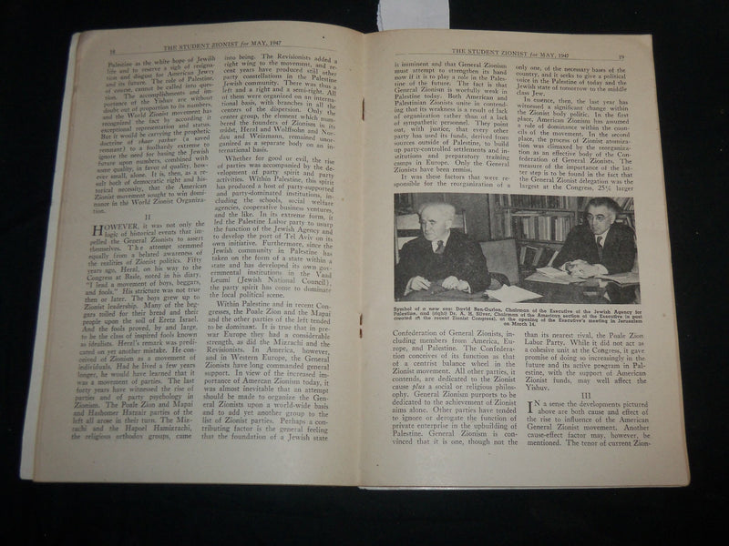 1947 MAY THE STUDENT ZIONIST MAGAZINE - NATIONALISM OR CLASS - J 6775