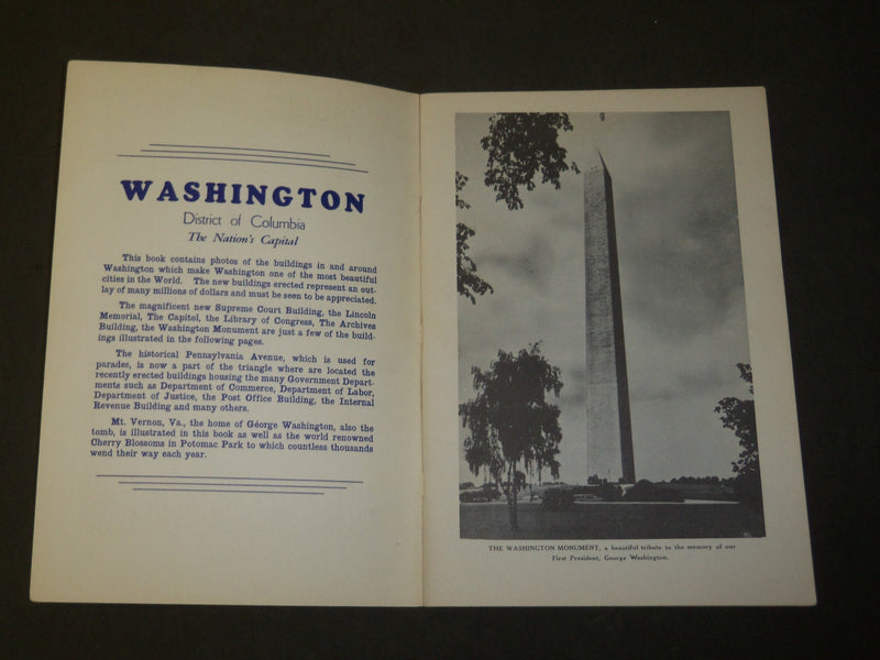 1930'S WASHINGTON THE NATION'S CAPITOL VIEW BOOK - GREAT PHOTOS - J 3789