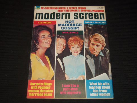1974 JULY MODERN SCREEN MAGAZINE - LIZ TAYLOR & ROBERT REDFORD COVER - E 14318