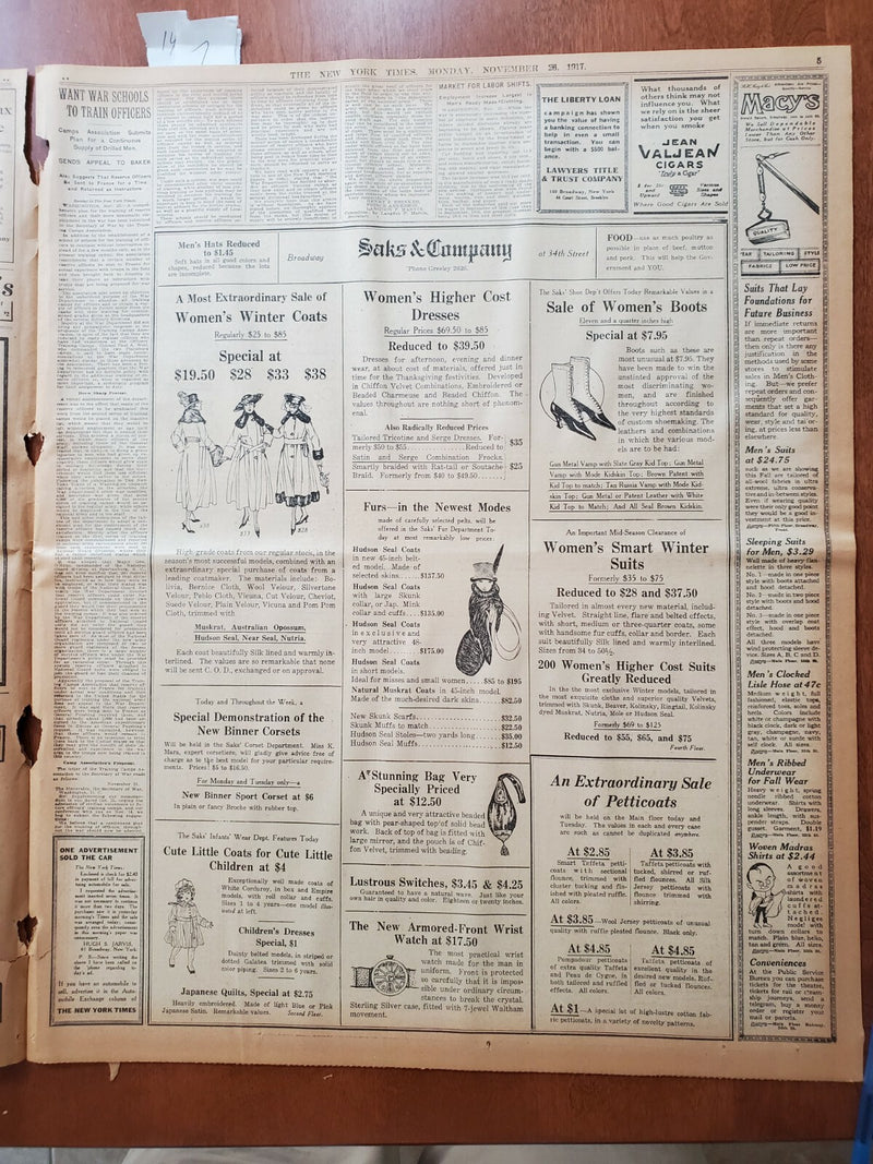 1917 NOVEMBER 26 NEW YORK TIMES - NO SEPARATE PEACE, LENINE SAYS - NT 8076