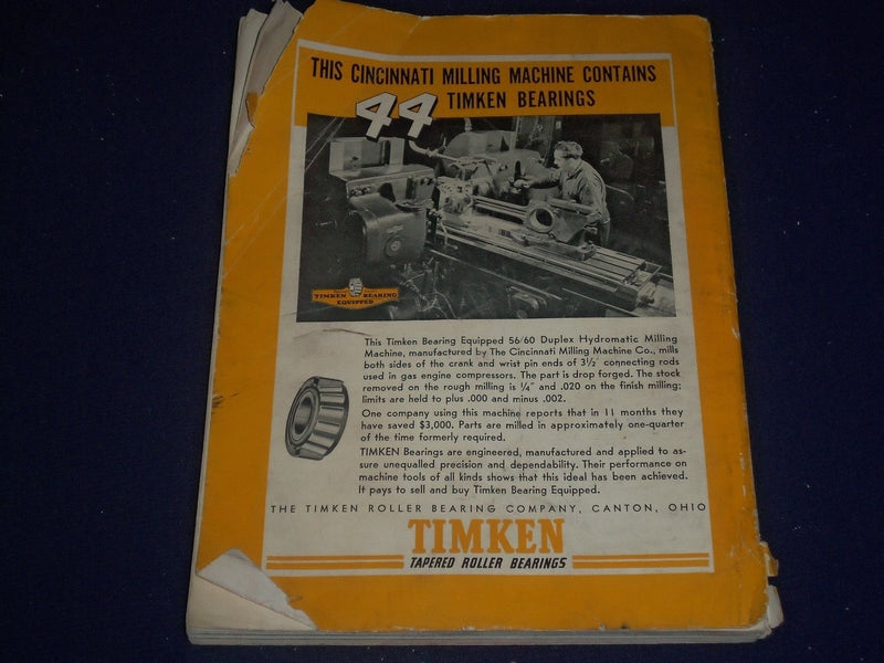 1939 MARCH MACHINERY MAGAZINE - CARTRIDGE BEARING - MODERNIZING - ADS - II 9437