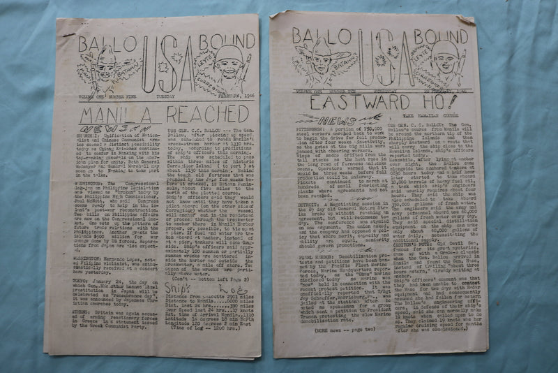 1946 BALLOU BOUND- TRANSPORT SHIP NEWSPAPER - LOT OF 26 - K 2519