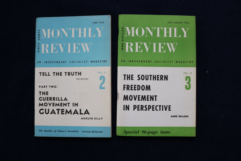 1965 MONTHLY REVIEW, AN INDEPENDENT SOCIALIST MAGAZINE - LOT OF 7 - O 3608