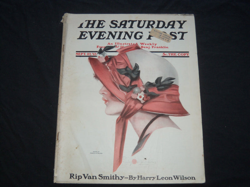 1913 SEPTEMBER 27 THE SATURDAY EVENING POST MAGAZINE - ILLUSTRATED COVER -SP 645