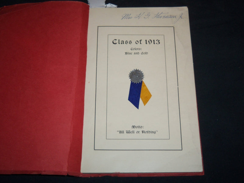 1913 CRIMSON & WHITE POTTSVILLE HIGH SCHOOL YEARBOOK - NICE PHOTOS - J 8183