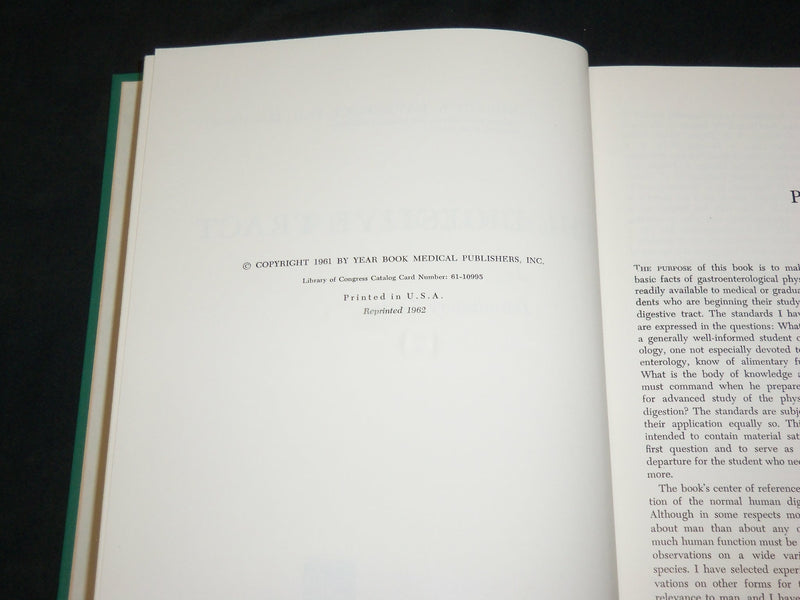1962 PHYSIOLOGY OF THE DIGESTIVE TRACT BOOK BY H. W. DAVENPORT - KD 2761F