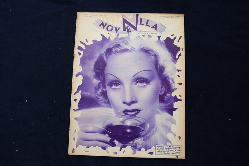 1936 MARCH 8 NOVELLE MAGAZINE - MARLENE DIETRICH - ITALIAN COVER - E 23777