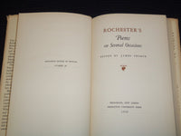 1950 ROCHESTER'S POEMS ON SEVERAL OCCASIONS BOOK EDITED BY JAMES THORPE- KD 7804
