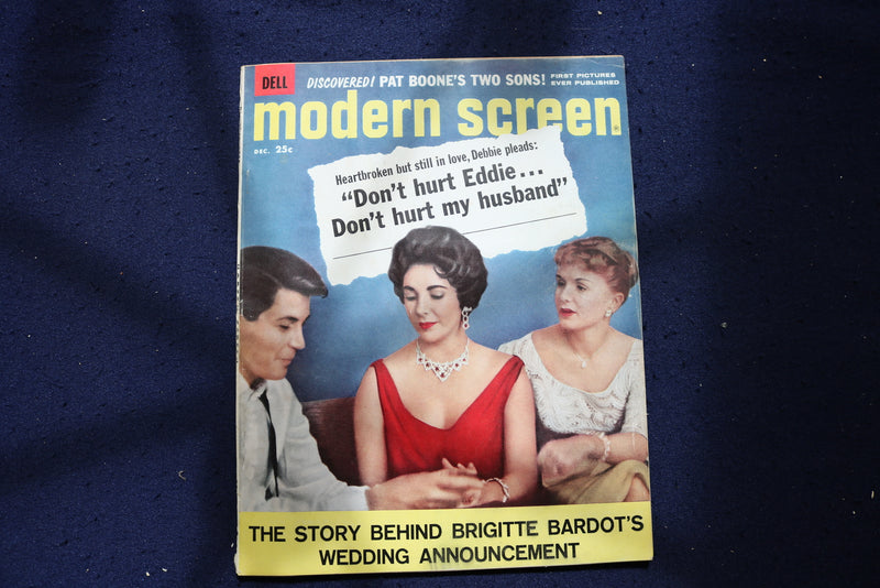 1958 DECEMBER MODERN SCREEN MAGAZINE - FISHER-TAYLOR-REYNOLDS COVER - E 17375