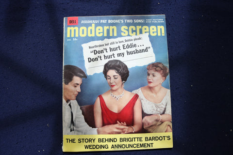 1958 DECEMBER MODERN SCREEN MAGAZINE - FISHER-TAYLOR-REYNOLDS COVER - E 17375