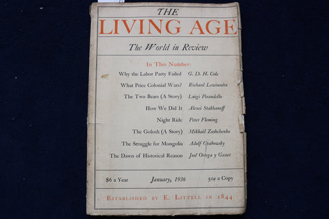 1936 JANUARY THE LIVING AGE MAGAZINE - LUIGI PIRANDELLO - K 1476