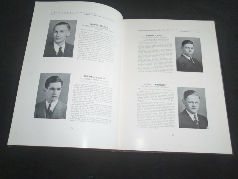 1937 CATHEDRAL COLLEGE OF IMMACULATE CONCEPTION YEARBOOK - BROOKLYN, NY- YB 2525