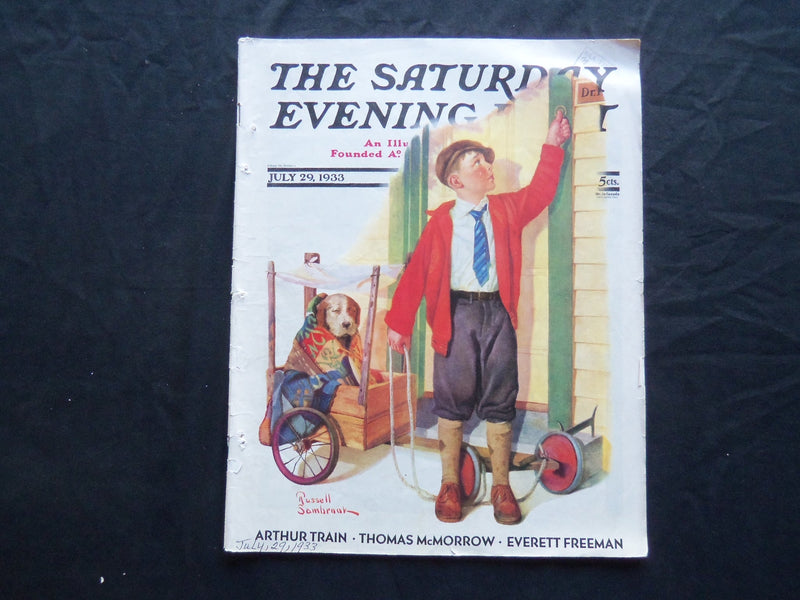 1933 JULY 29 THE SATURDAY EVENING POST MAGAZINE - ILLUSTRATED COVER - SP 1523
