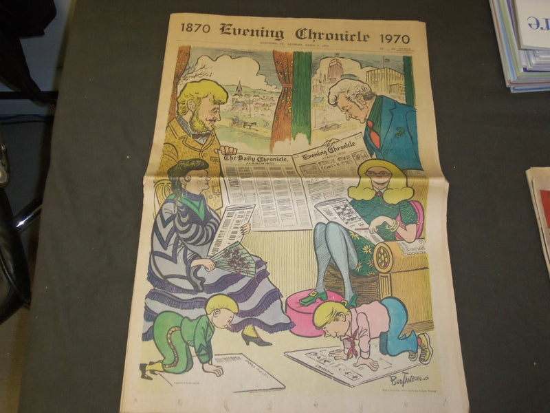 1970 MARCH 7 EVENING CHRONICLE NEWSPAPER - 100TH ANNIVERSARY ISSUE - NP 3256
