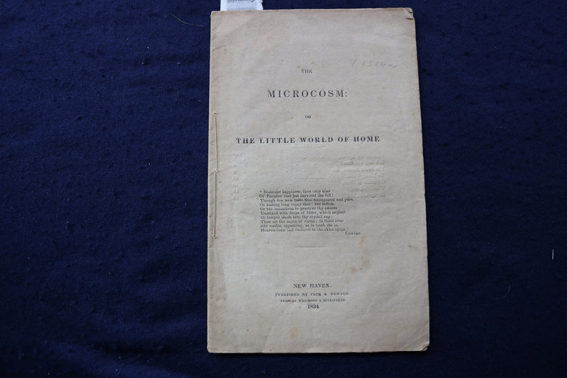 1834 THE MICROCOSM - VOL 1, NO. 1 - COLERIDGE - SOFTCOVER BOOK - K 821