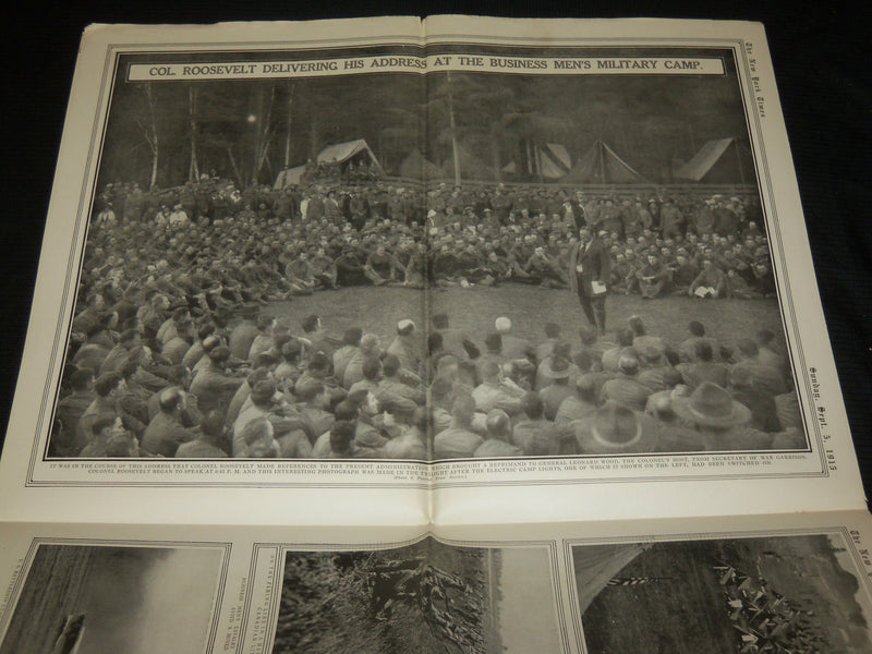 1915 SEPTEMBER 5 NEW YORK TIMES PICTURE SECTION - ROOSEVELT ADDRESS - NP 5485