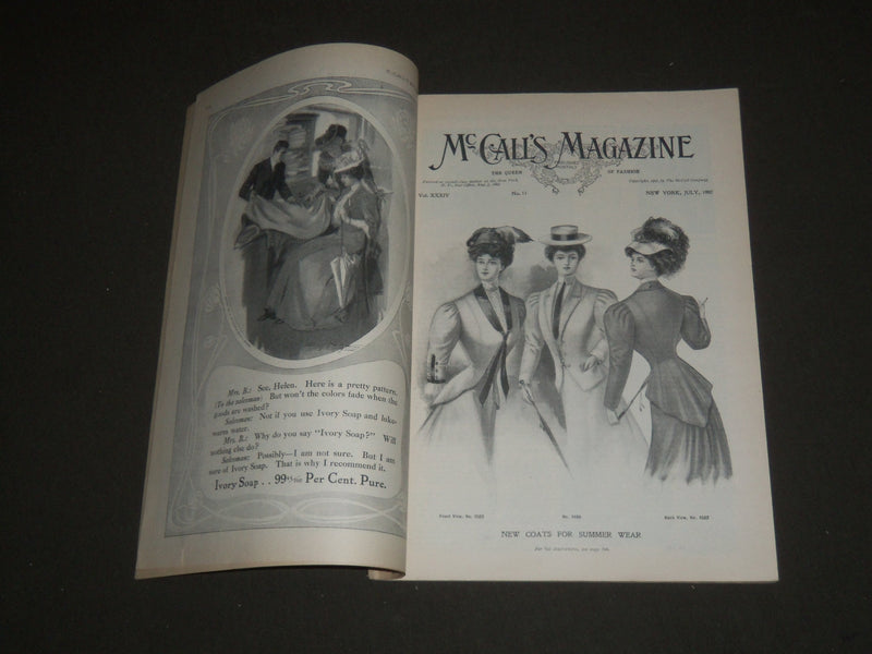 1907 JULY MCCALL'S MAGAZINE - GREAT FASHION ILLUSTRATIONS & ADS - ST 5382