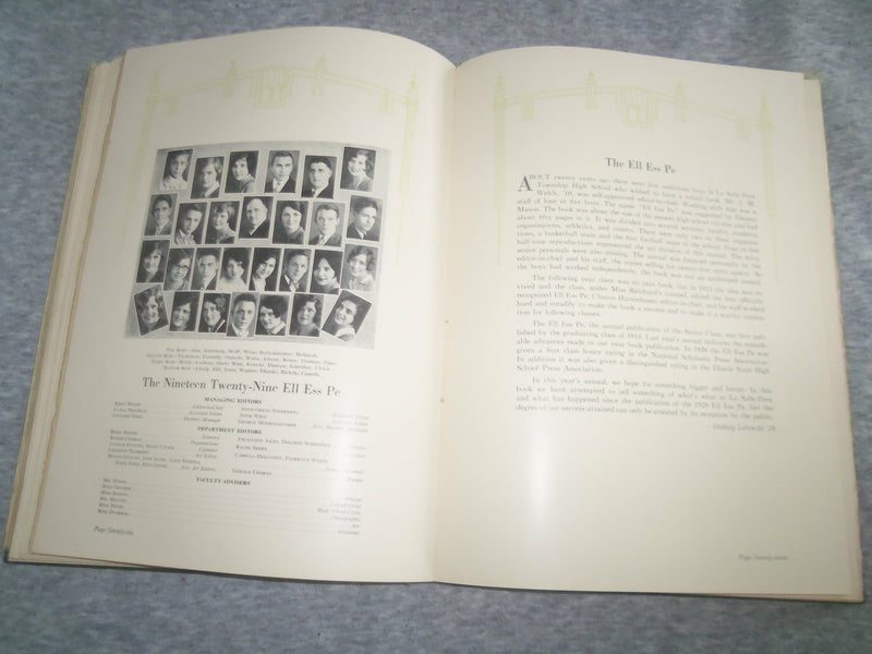 1929 ELL ESS PE LA SALLE-PERU HIGH SCHOOL YEARBOOK - LA SALLE, IL - YB 2468