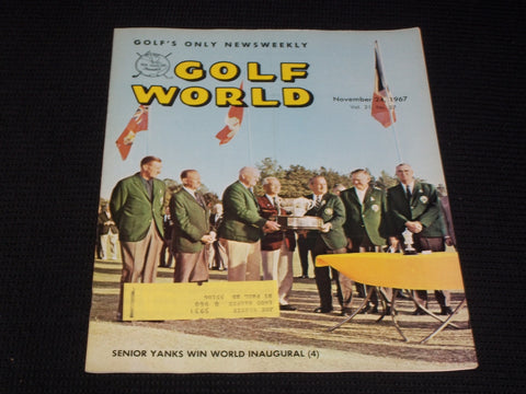 1967 NOVEMBER 24 GOLF WORLD MAGAZINE - SENIOR WORLD CUP FRONT COVER - E 7253