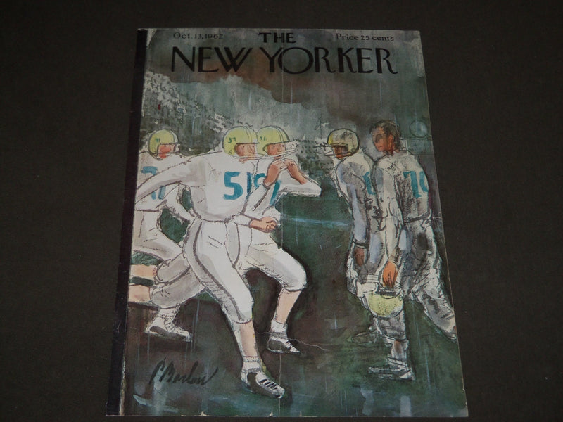 1962 OCTOBER 13 NEW YORKER MAGAZINE FRONT COVER ONLY - FOOTBALL ART DECO