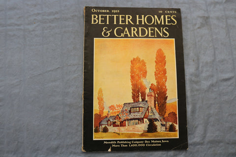 1933 OCT BETTER HOMES AND GARDENS MAGAZINE - ILLUSTRATED COVER COVER - E 9724