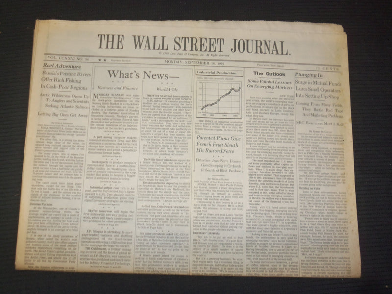 1995 SEP 18 THE WALL STREET JOURNAL - RUSSIA'S RIVERS OFFER RICH FISHING- WJ 190