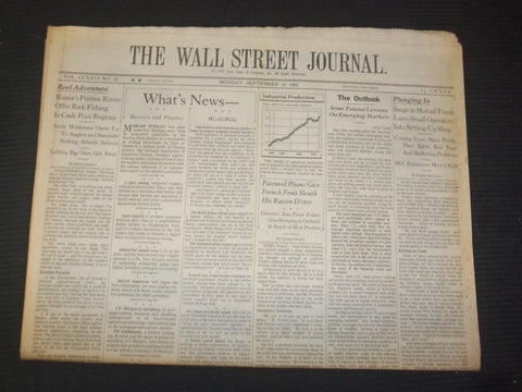 1995 SEP 18 THE WALL STREET JOURNAL - RUSSIA'S RIVERS OFFER RICH FISHING- WJ 190