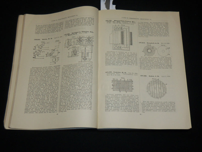 1928 ABRIDGMENTS OF SPECIFICATIONS CLASS 37 ELECTRICITY CATALOGUE - J 6223