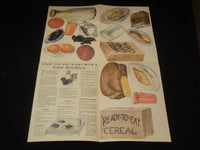 1931 DAIRYMEN'S FOOD MODELS FOLD-OUTS LOT OF 3 - BREAKFAST, LUNCH DINNER- K 2174