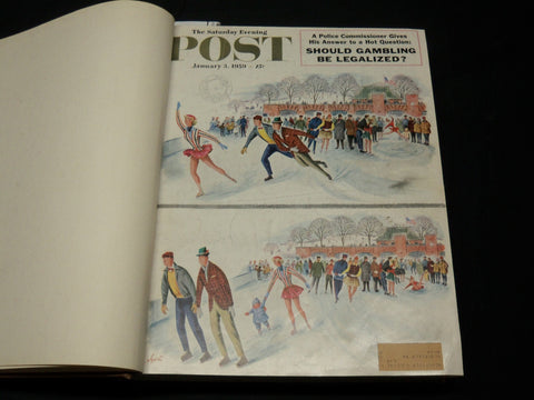 1959 JAN-MAR SATURDAY EVENING POST MAGAZINE VOLUME - GREAT COVERS & ADS- KD 5959