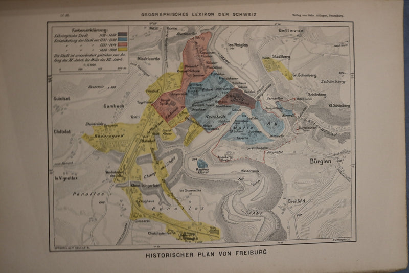 1902-1910 GEOGRAPHISCHES LEXIKON DER SCHWEIZ MAGAZINE- MAPS - LOT OF 19- O 3909