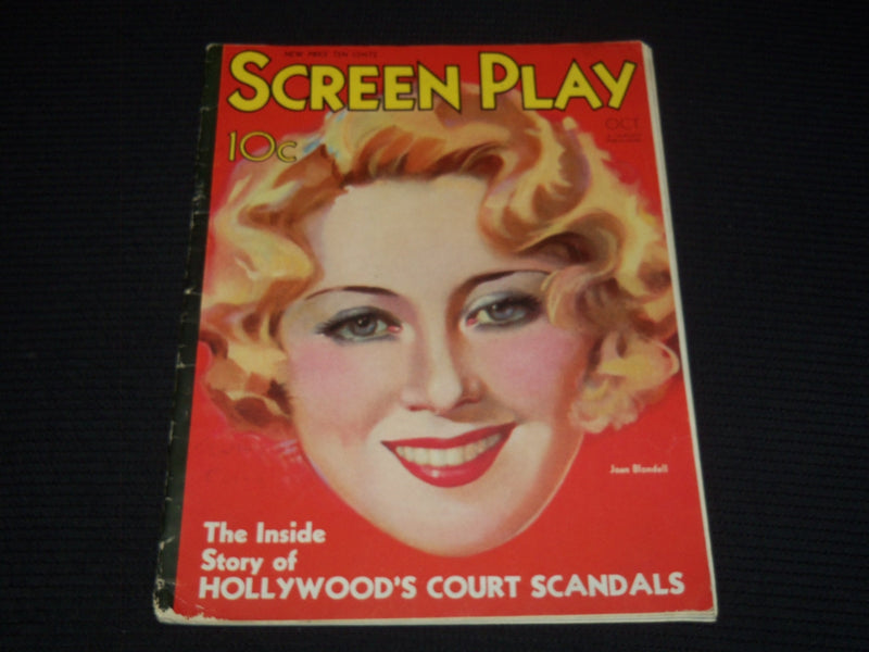 1932 OCTOBER SCREEN PLAY MAGAZINE - JOAN BLONDELL COVER - E 12154