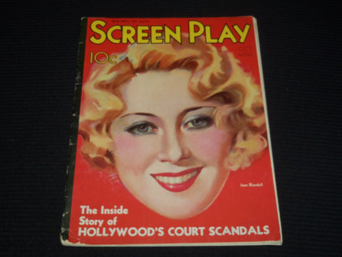 1932 OCTOBER SCREEN PLAY MAGAZINE - JOAN BLONDELL COVER - E 12154