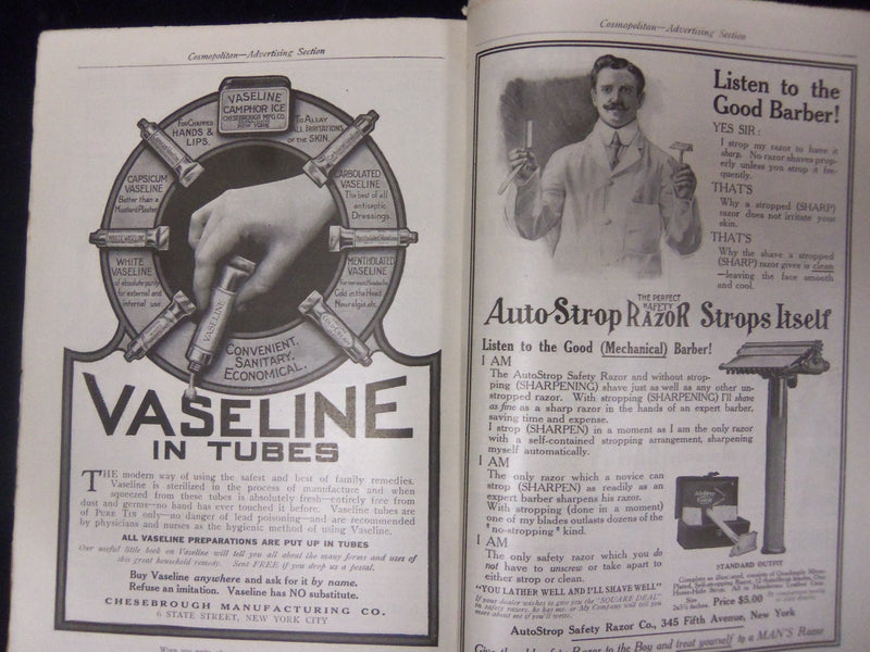 1908 OCTOBER COSMOPOLITAN MAGAZINE - NICE COVER, ADS AND ARTICLES - ST 3025