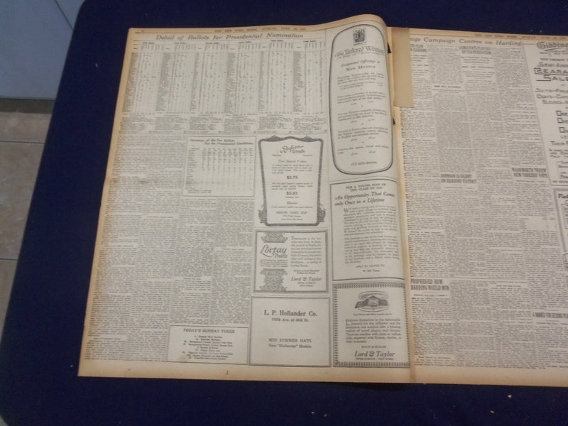 1920 JUNE 13 NEW YORK TIMES-HARDING NOMINATED FOR PRESIDENT, COOLIDGE VP-NT 9113