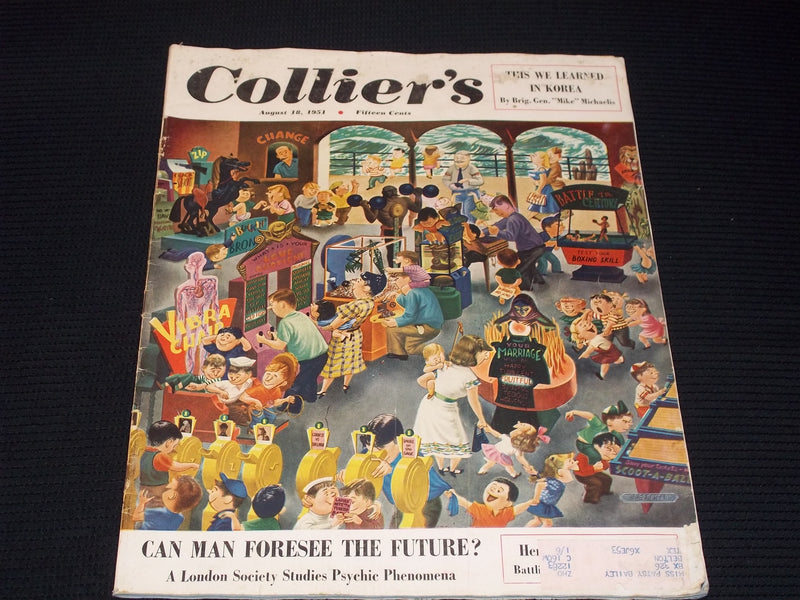 1951 AUGUST 18 COLLIER'S MAGAZINE - NICE ILLUSTRATED FRONT COVER - E 13295