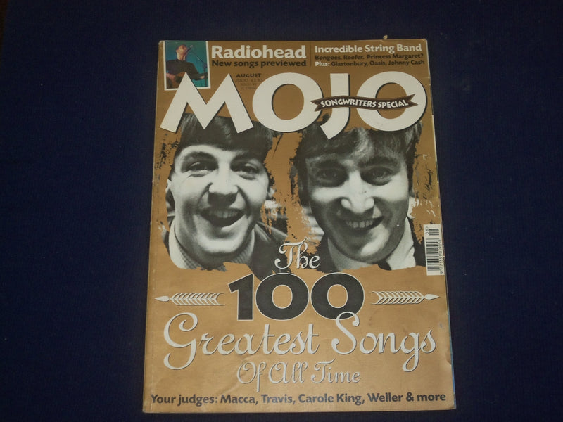 2000 AUGUST MOJO MAGAZINE - ENGLAND - THE 100 GREATEST SONGS OF ALL TIME - B 684