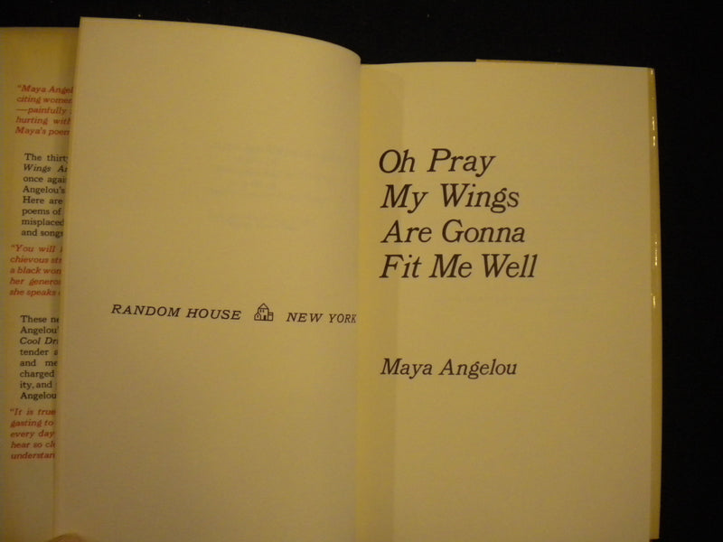 1975 OH PRAY MY WINGS ARE GONNA FIT ME WELL HARDCOVER - ANGELOU-1ST ED. -KD 8130