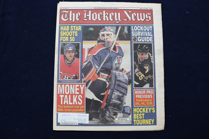 1994 SEPTEMBER 30 THE HOCKEY NEWS NEWSPAPER - BILL RANFORD COVER - NP 8718