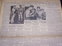 1935 SEPT 25 NEW YORK TIMES - LOUIS STOPS BAER IN 4TH AT STADIUM - NT 1922
