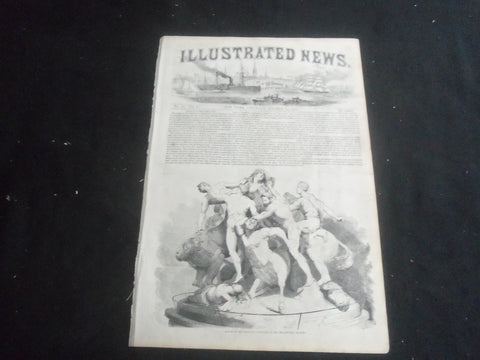 1853 OCTOBER 22 ILLUSTRATED NEWS MAGAZINE -BATTLE OF CENTAURS SCULPTURE -B 5531U
