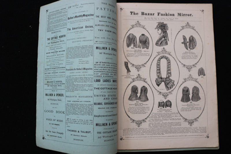 1875 THE COTTAGE HEARTH MAGAZINE - LOT OF 6 - K 2791