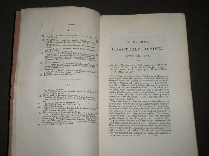 1847-1859 BROWNSON'S QUARTERLY REVIEW MAGAZINE LOT OF 9 ISSUES - WR 714